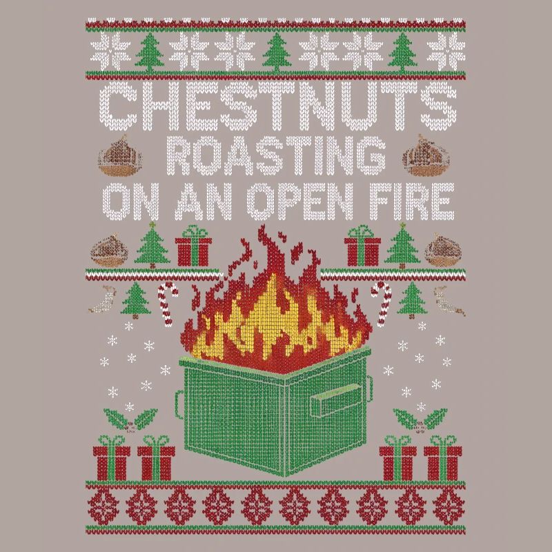 Roasting chestnuts on an open fire garbage can
