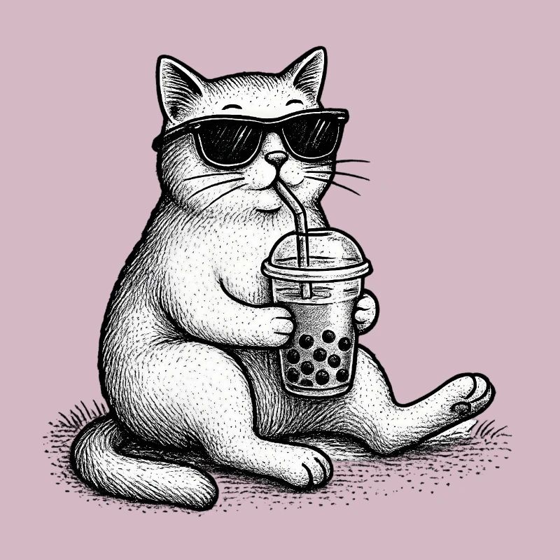 Bubble Tea Katze