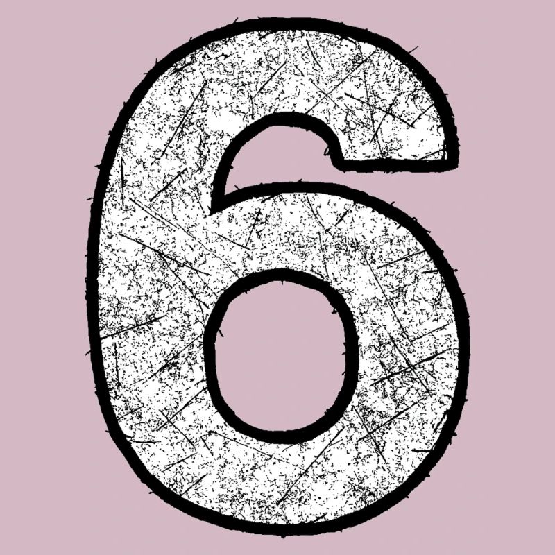 Six digits with scratch texture