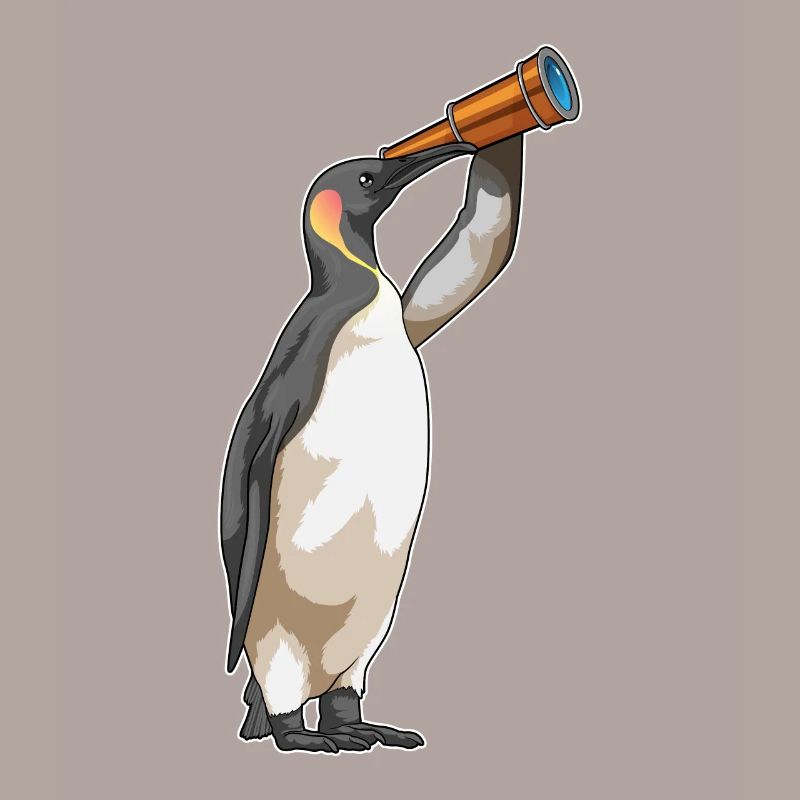 Pingouin avec télescope