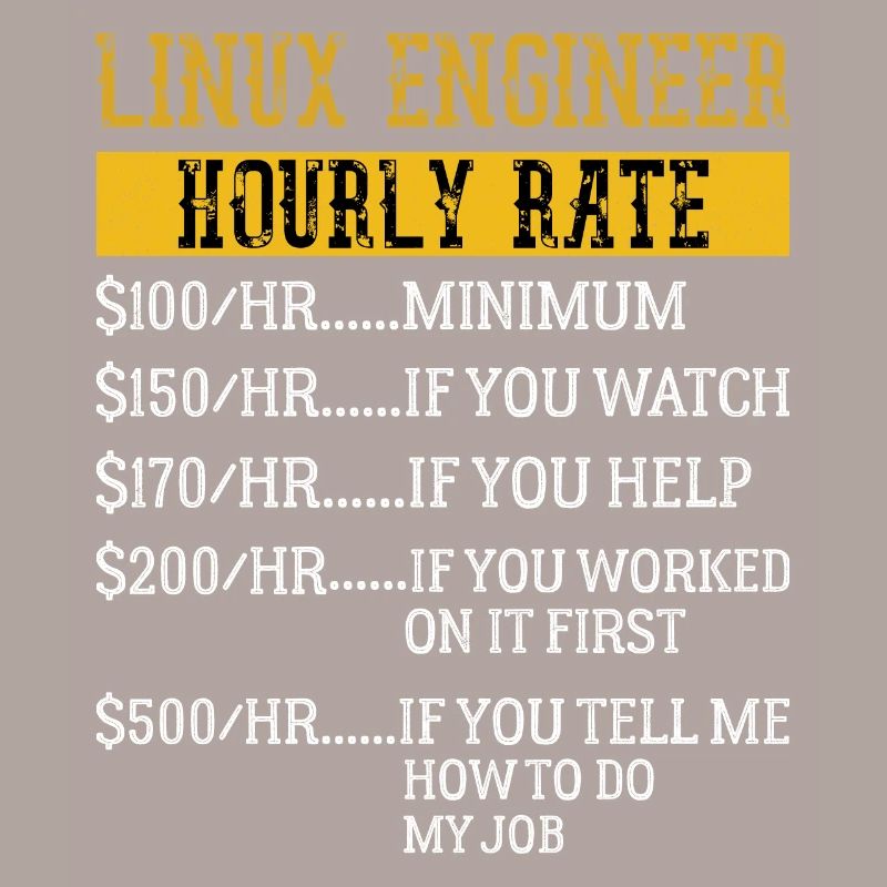Linux Engineer Stundensatz Mechaniker Arbeitsrate