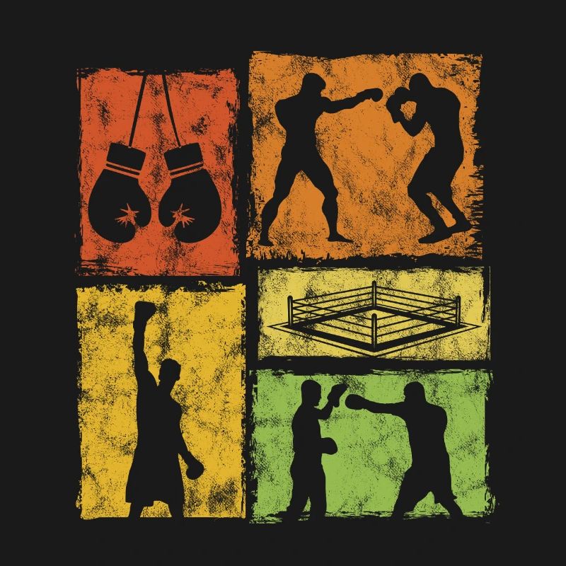Graphisme de style rétro de boxe pour les pros de la boxe