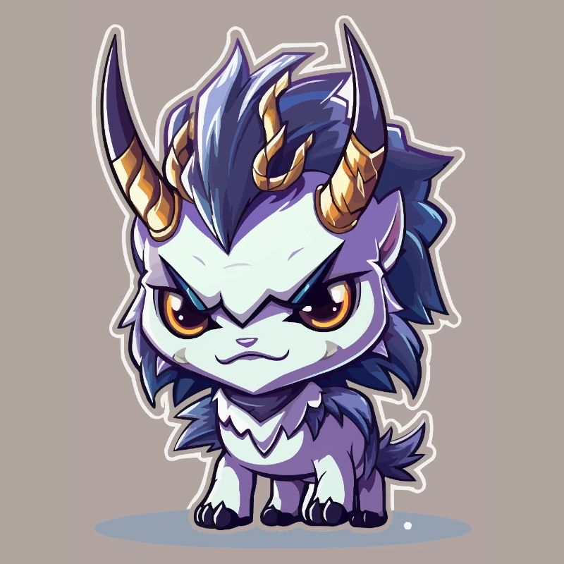 Petit Dragon Cornu de style Chibi