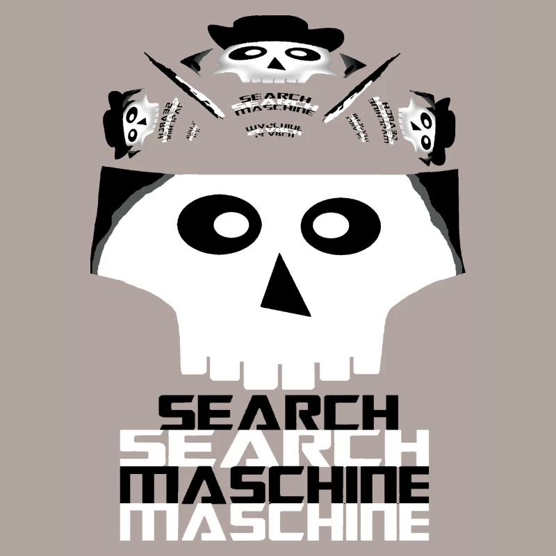 Skull Search Engine Logo Chemise Conception informatique
