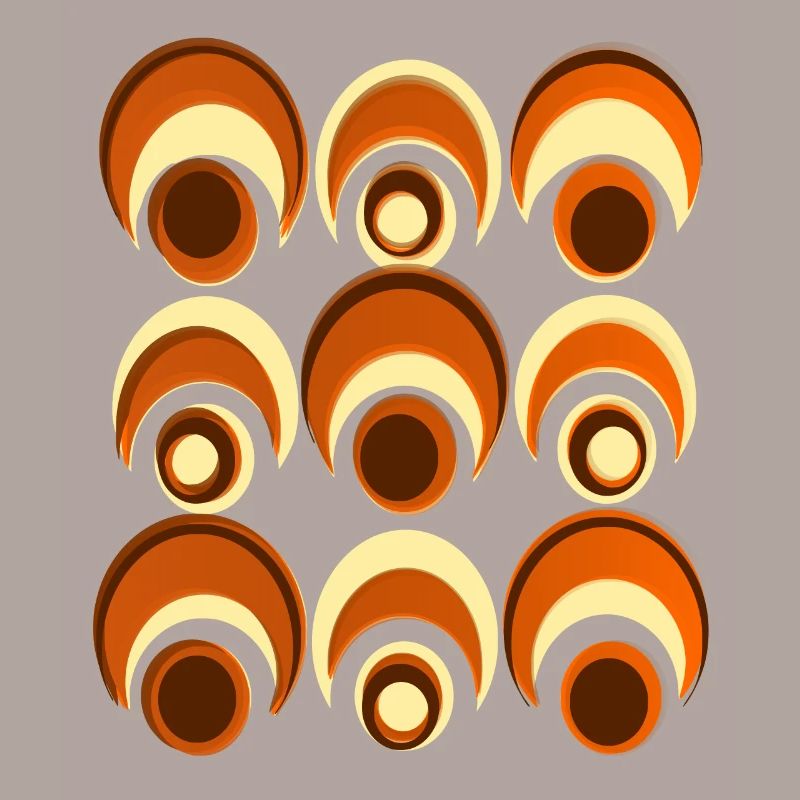 60s 70s Retro Pattern Circle Style Pattern