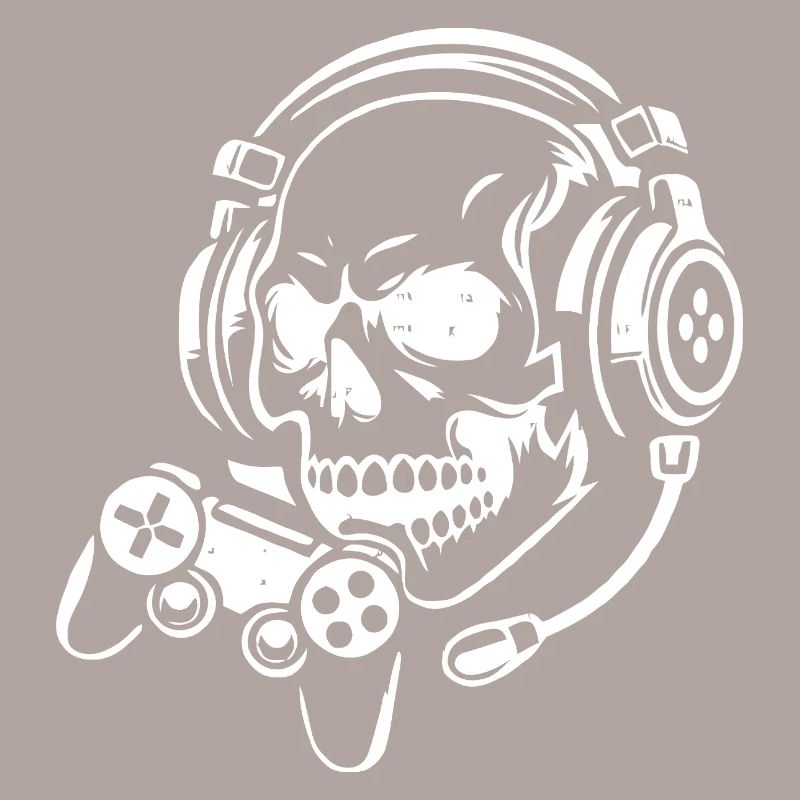Crâne avec conception de casque de jeu