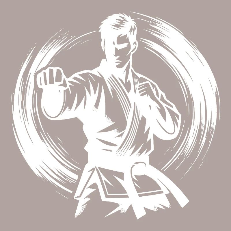 Silhouette de Karaté Parfaite en Combat Dynamique