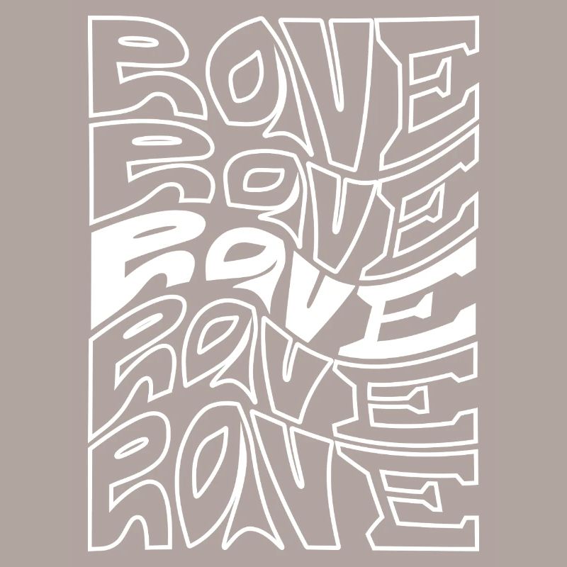 Rave Typography Waves Pattern