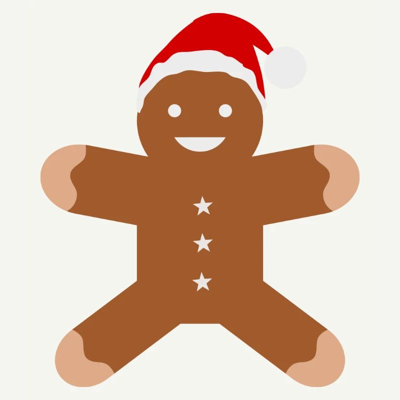 Lebkuchenmann mit Santa-Hut