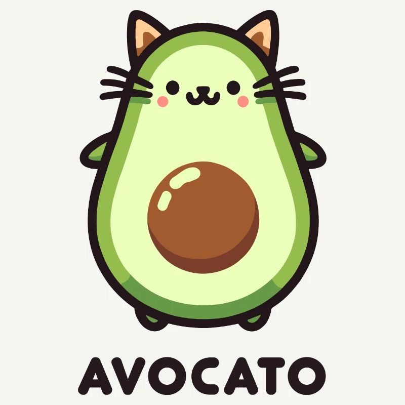 Mignon Avocato Chat Ami Jeu De Jeu Conception
