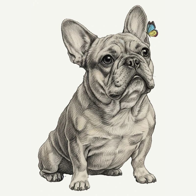 Bouledogue avec accent papillon