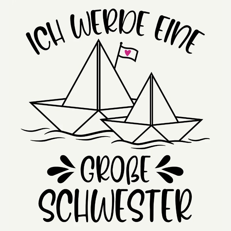 Papierschiff Schiff Ich werde eine große Schwester