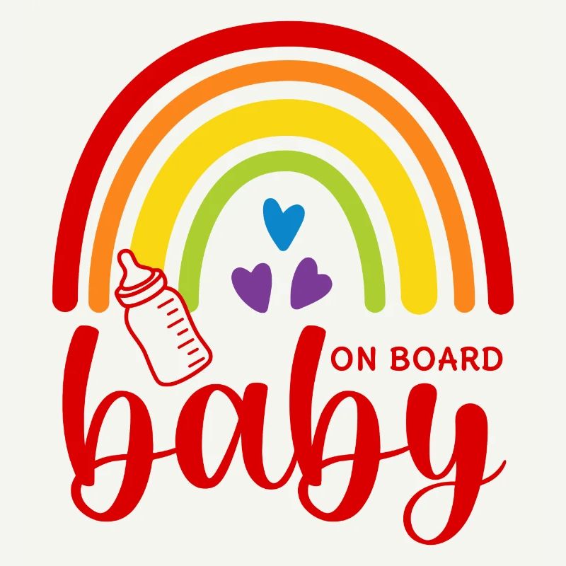 Boho Rainbow Hearts Biberon Bébé à bord