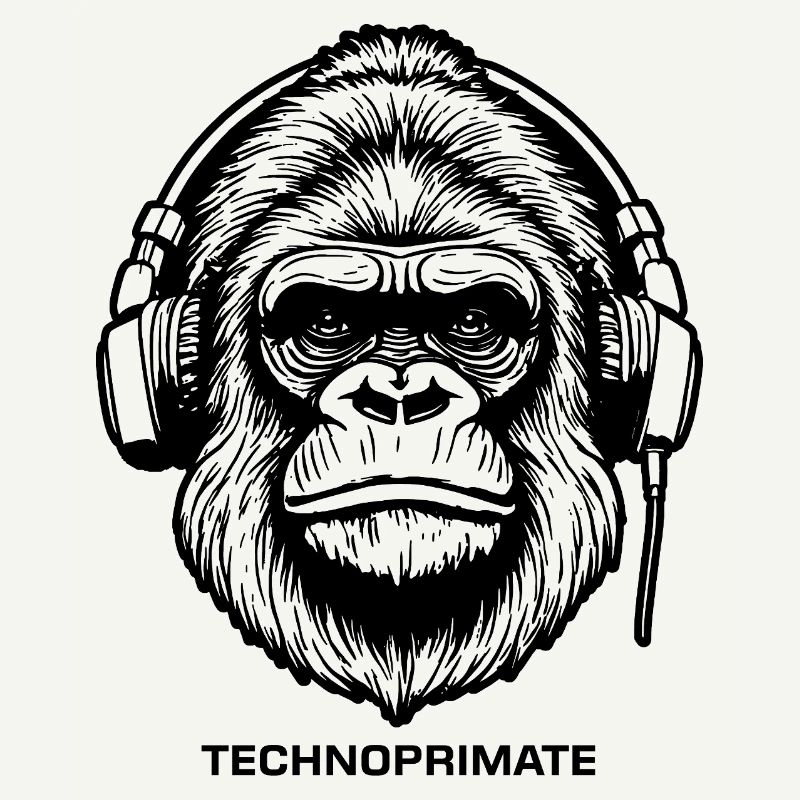 Techno Primate Kopfhörer Ape Art #5 Schwarz