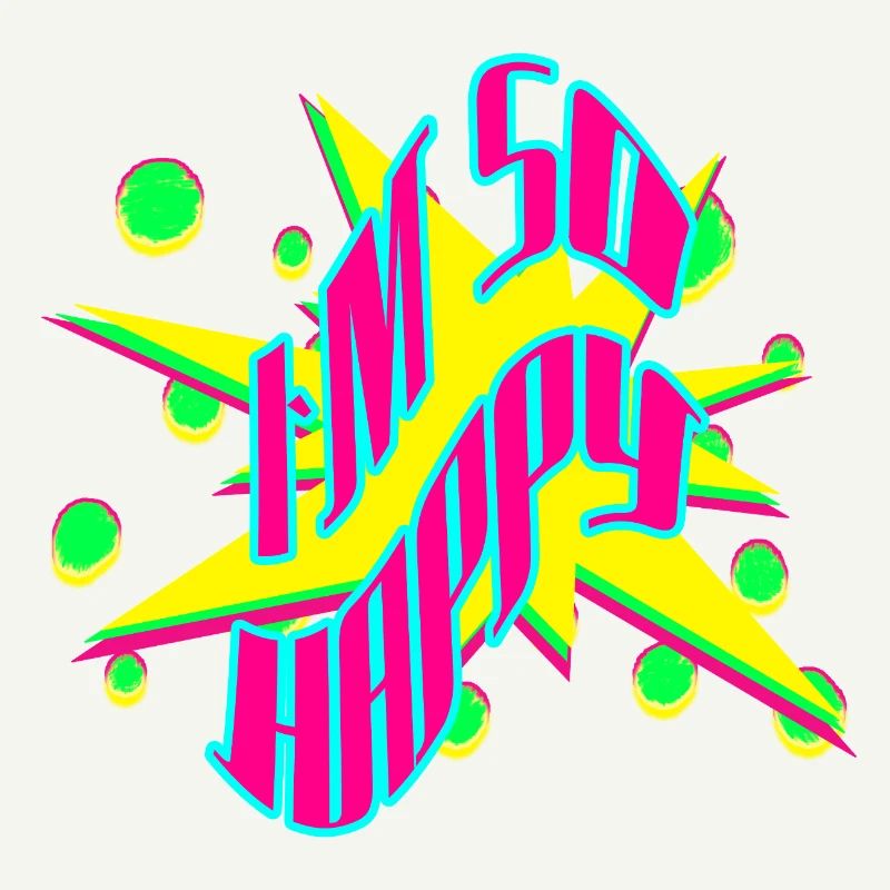 Dans un graphique néon pop si heureux
