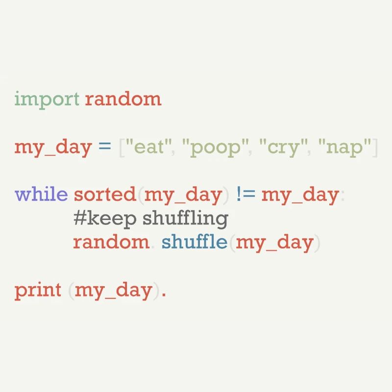 Drôle de code python sur la vie quotidienne, bébé