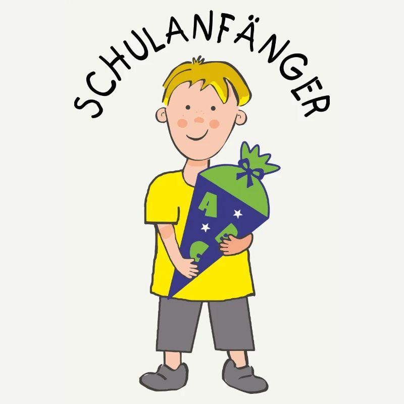 School Beginners - Boy with ABC Sugar Cone