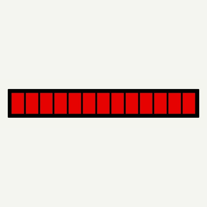 Barre de chargement rectangle Noir Rouge (100%)