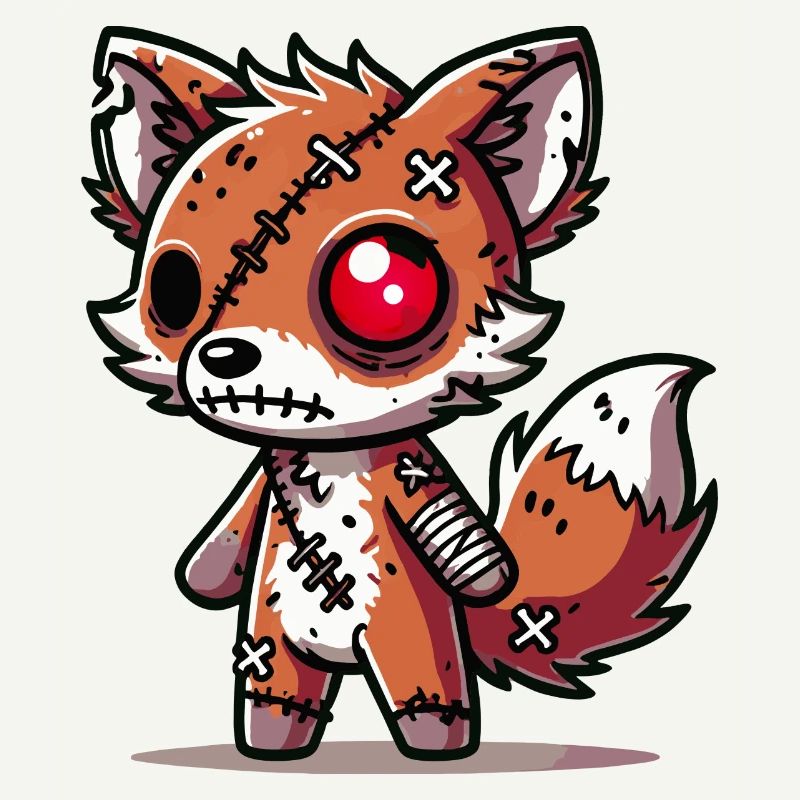 Renard zombie effrayant pour s’amuser à Halloween