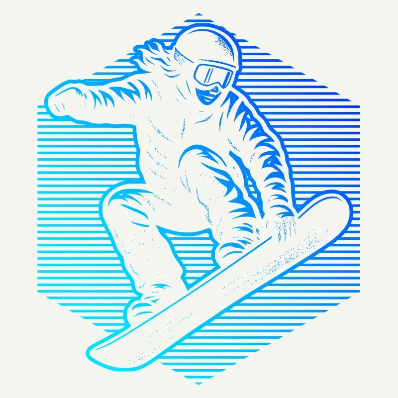 Neon Snowboarder Stripes