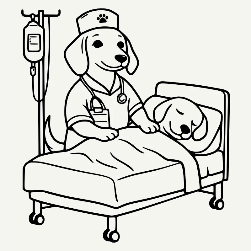 Édition chien de soins de clinique