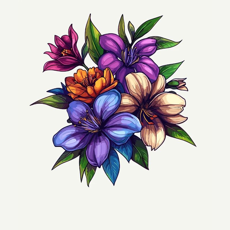 Bouquet de fleurs tropicales – Explosion de couleurs