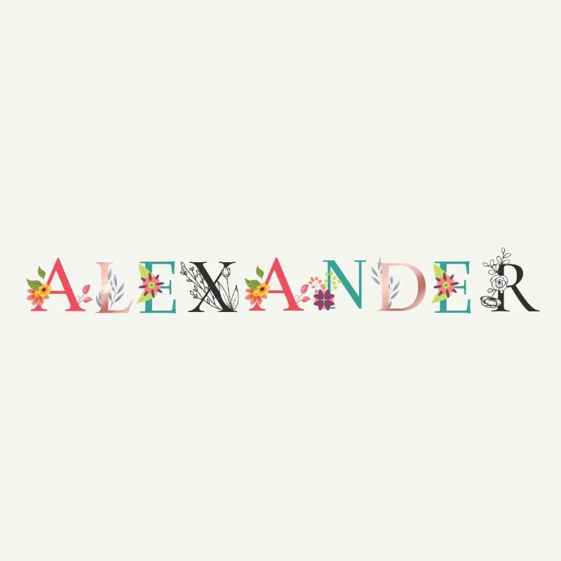 ALEXANDER Nom Art avec fleurs brodées