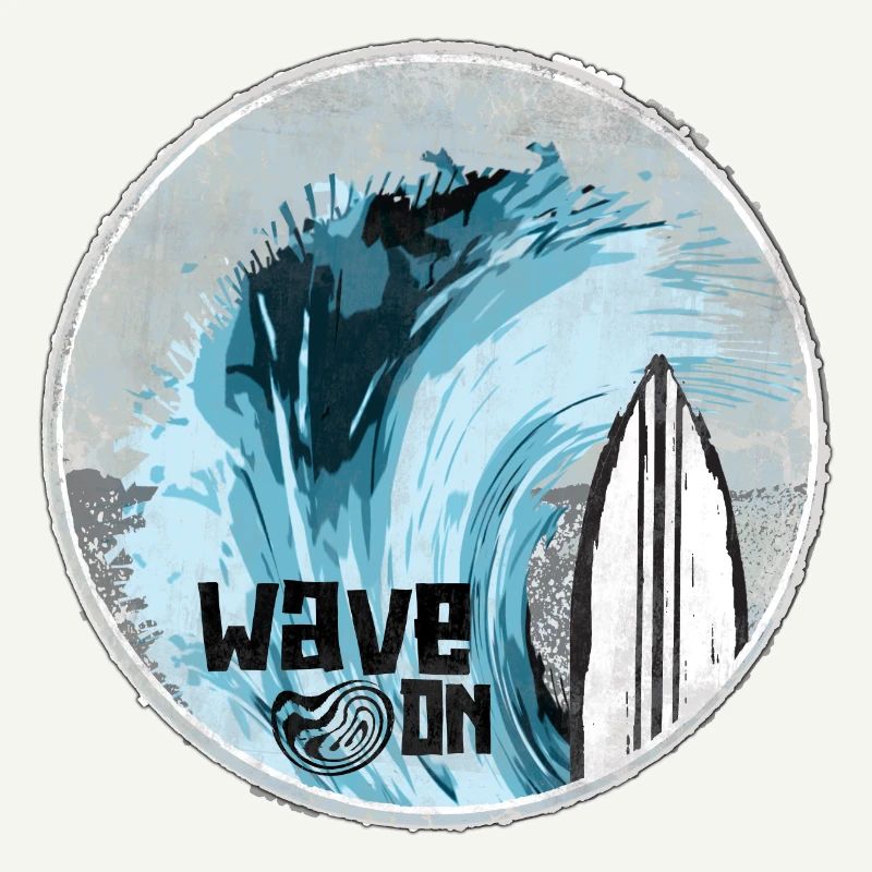 Vague de mer avec design de planche de surf