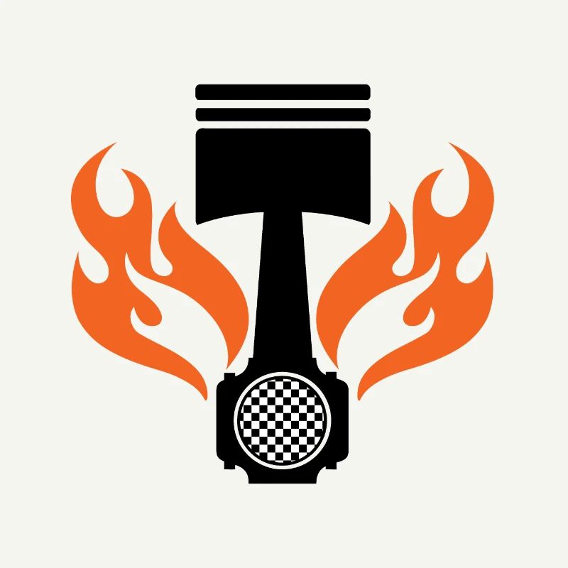 Flaming Piston - Car Auto Racing - Car Auto Window