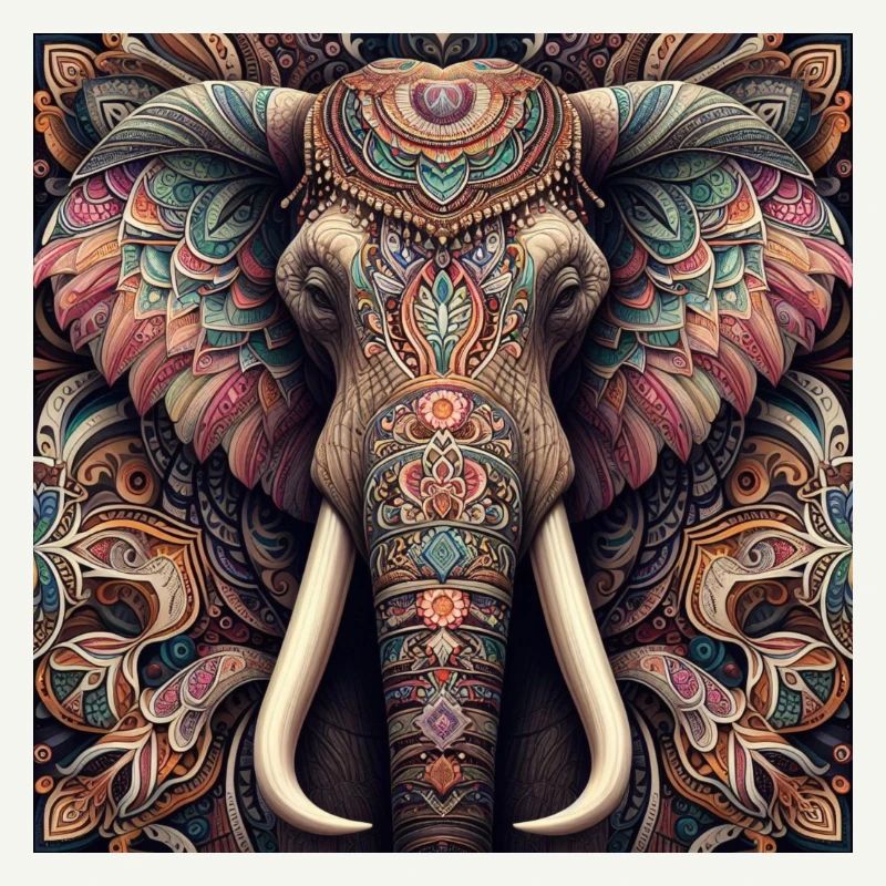 Éléphant décoré