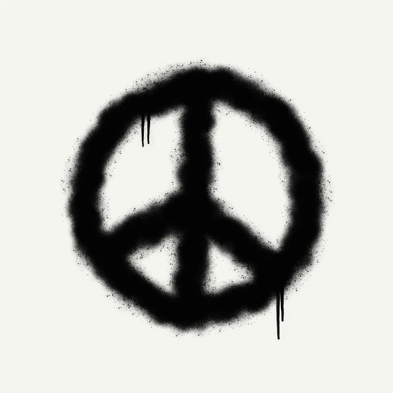 Peace-Zeichen / Graffiti / Spraypaint mit Drips