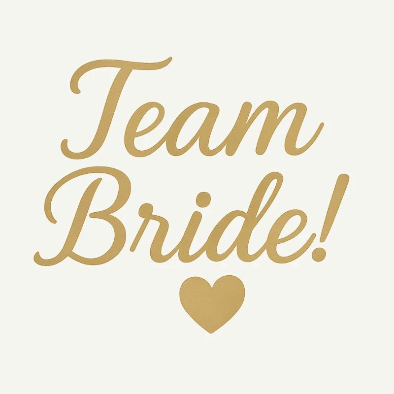 Team Bride Gold Script Design. Hochzeit