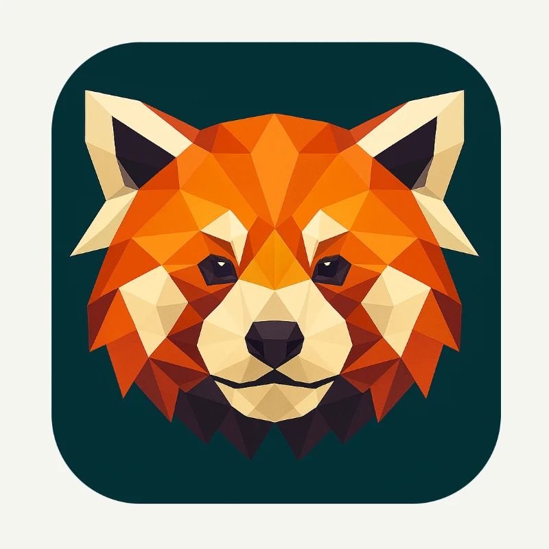 Red Panda Head Low Poly