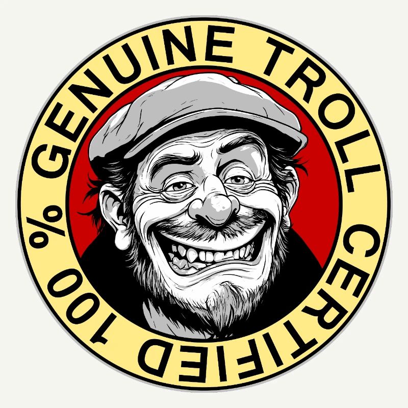 Echtes Troll-zertifiziertes Abzeichen