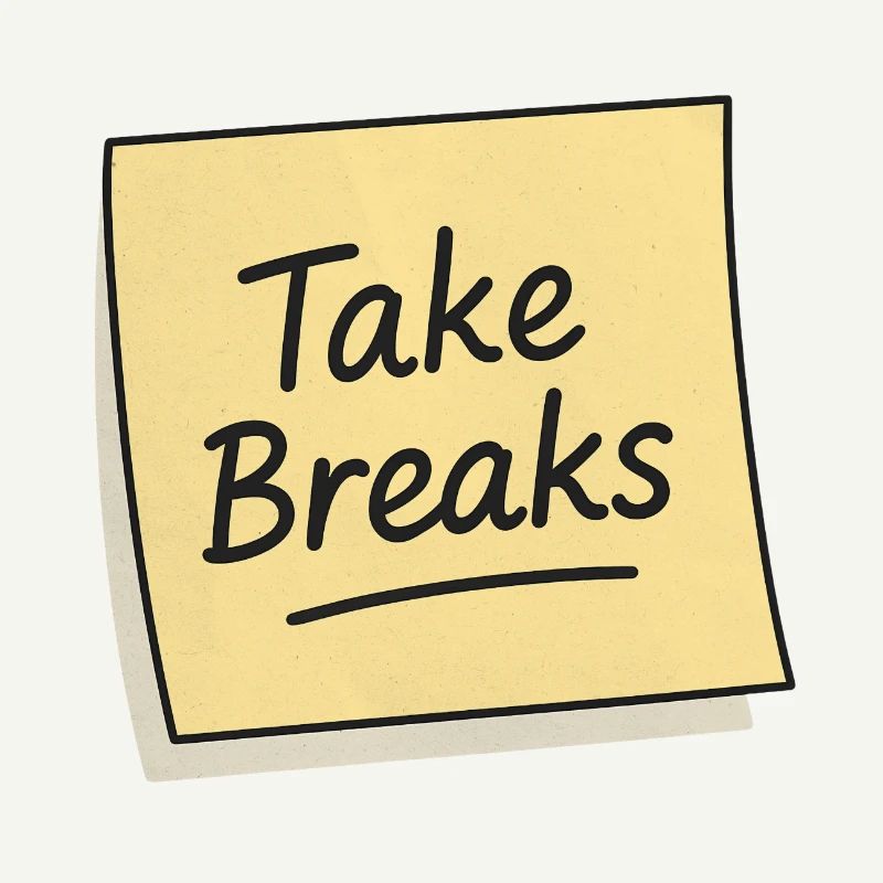 Take Breaks Sticky Note Reminder