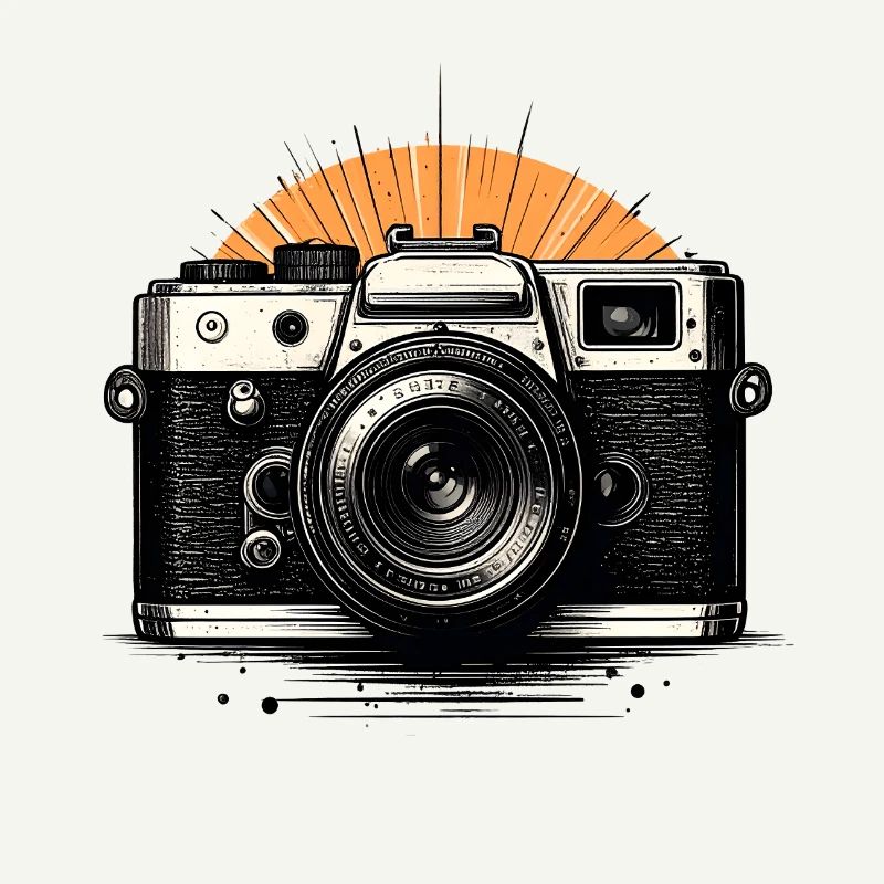 Retro Camera Sunburst