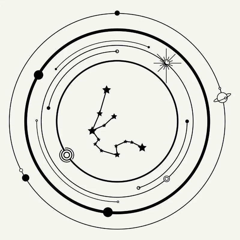 Constellation de points en éclat d’étoile