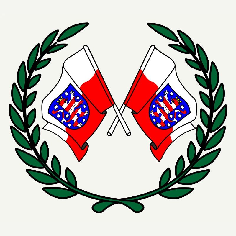 Flags Thuringia laurel wreath