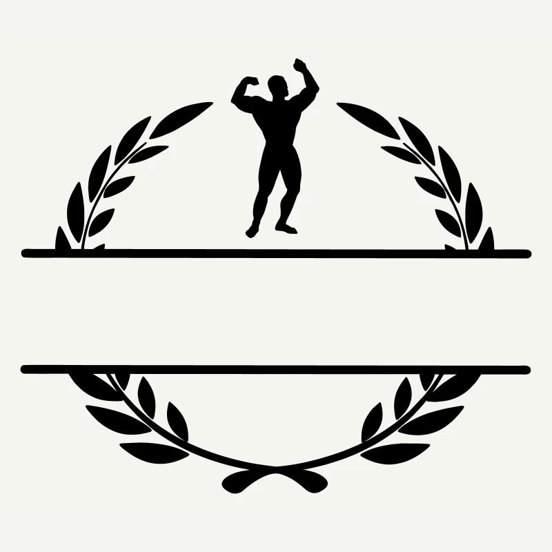 Bodybuilder im Lorbeerkranz