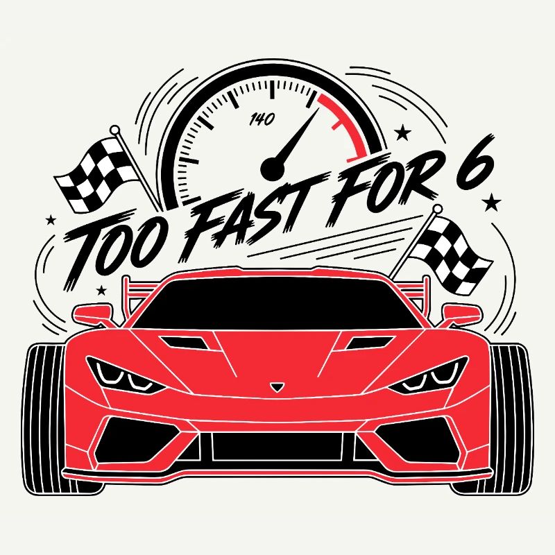 Trop rapide pour 6 voitures de course rouges