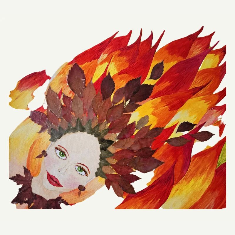 Face de la couronne de feuilles de feu d’automne