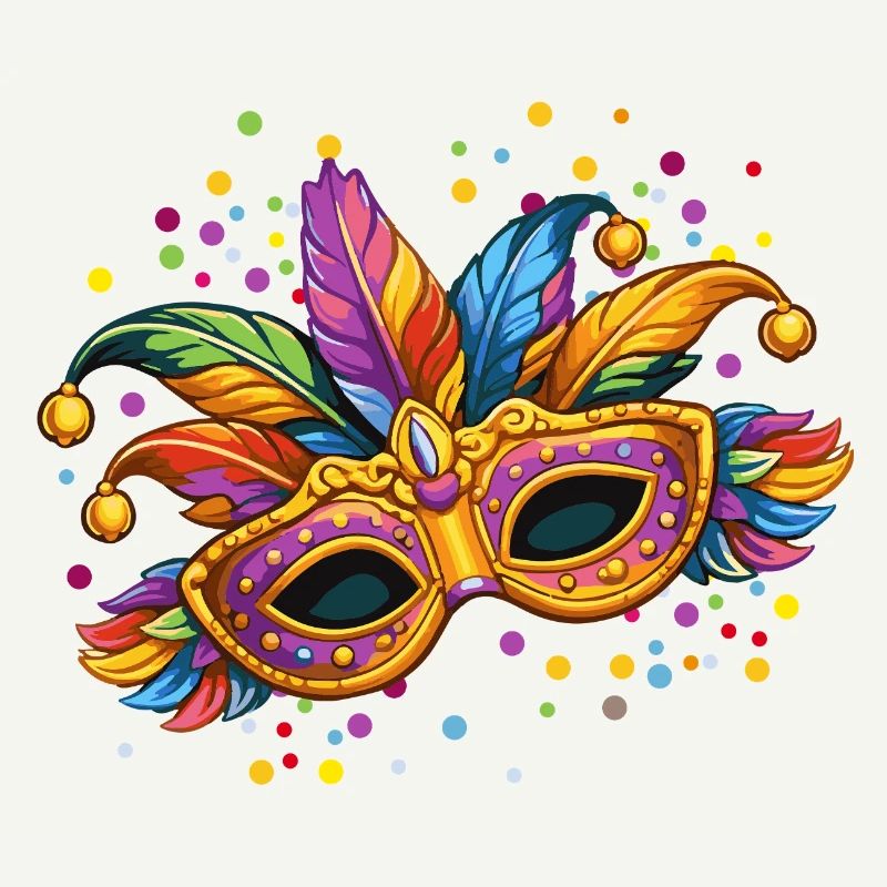 Masque de carnaval coloré – motif élégant de carnaval
