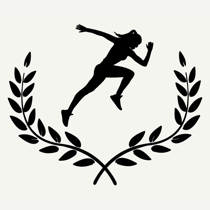 Sprinter in Lorbeerdekoration