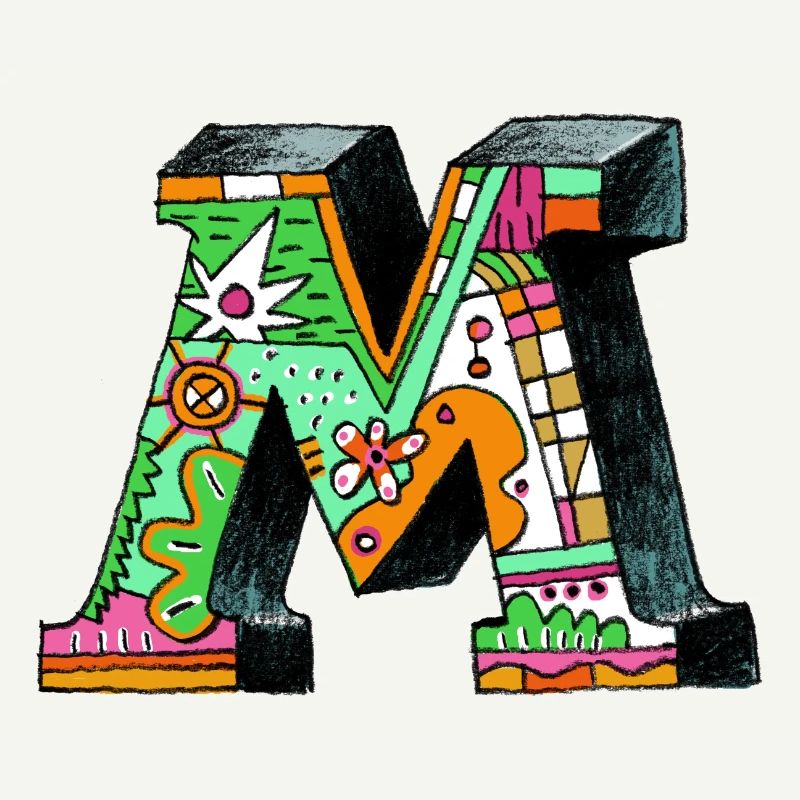 M Farbexplosion Doodle-Kunst