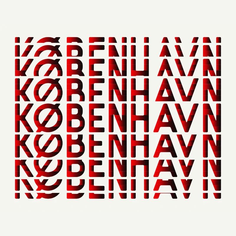 Copenhagen Neon Typography Pattern