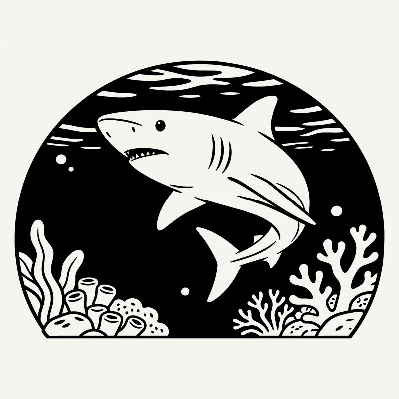 Requin avec corail