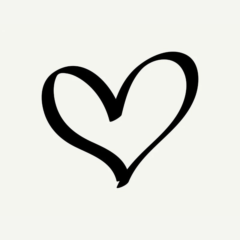 Schwarzes Outline Herz -  Designidee