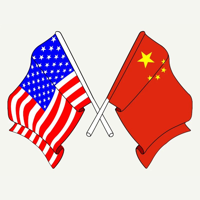 Drapeau des États-Unis et drapeau de la Chine