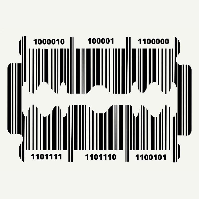 Rasierklinge mit geheim Code