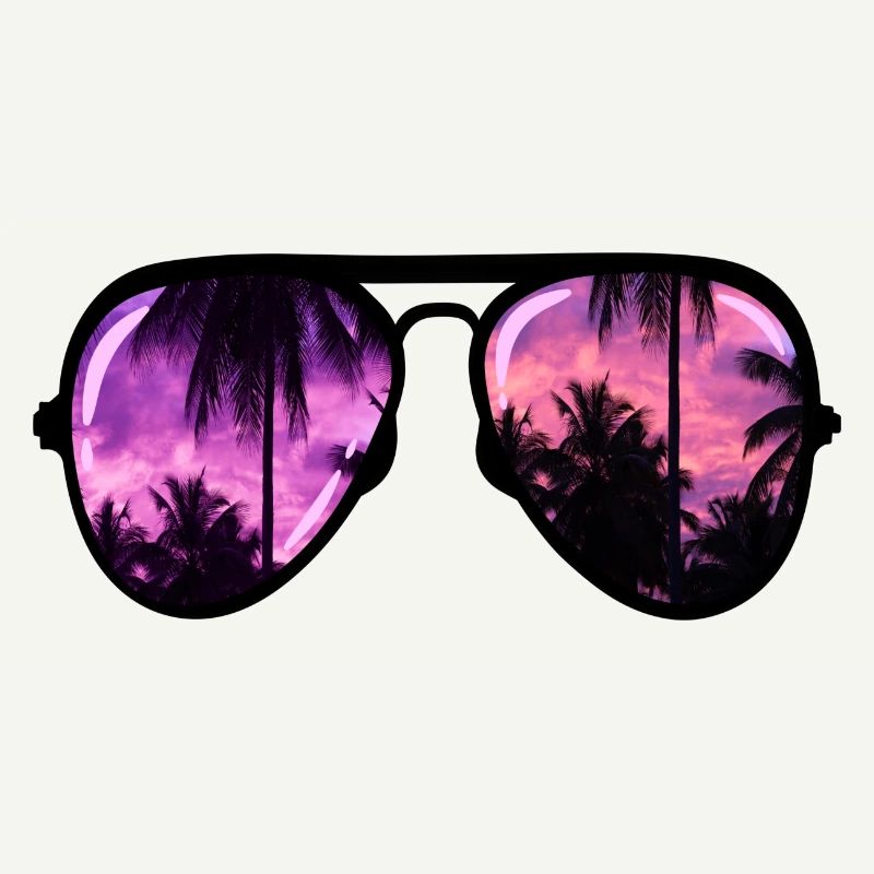 cool sunglasses with palm tree